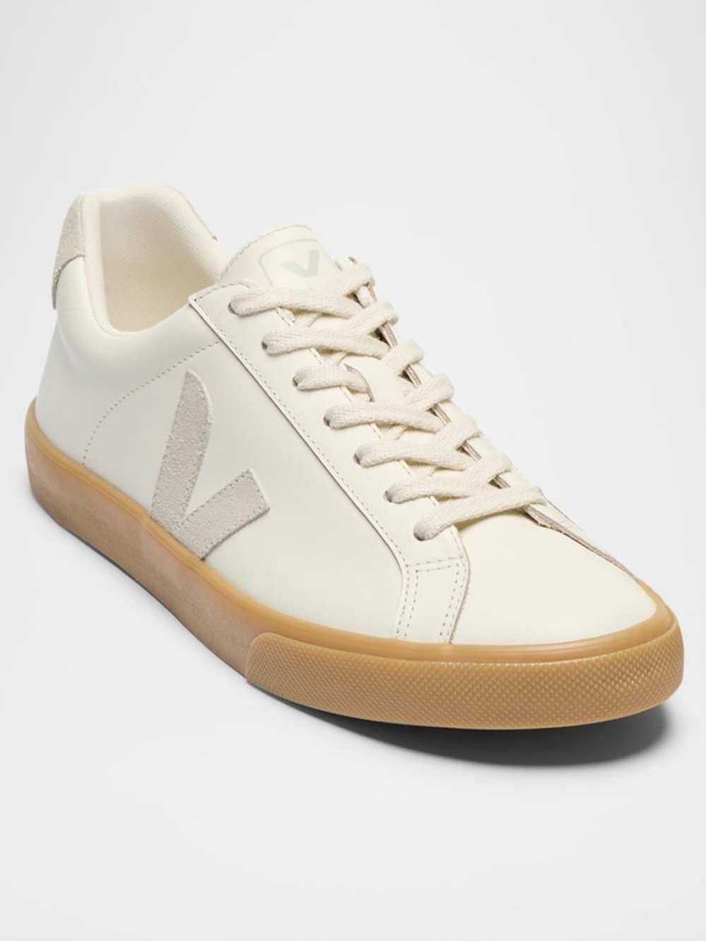 Veja Low-Top Leather Sneakers in Off-White and Gum